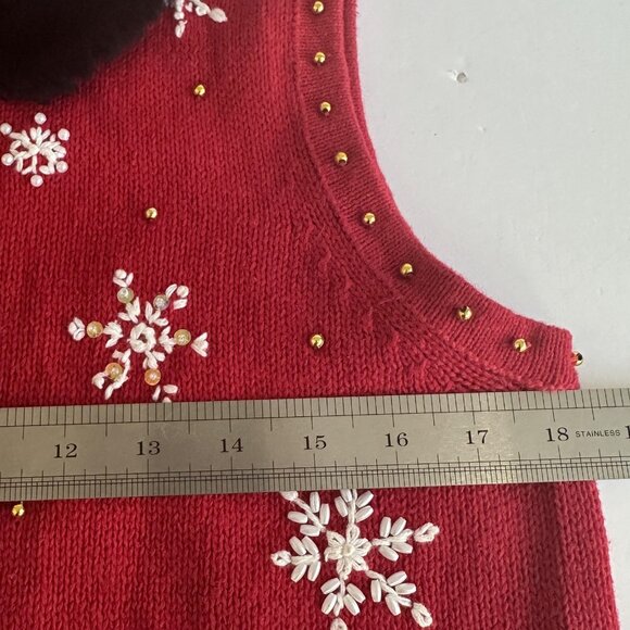 Designers Originals Studio Joy Novelty Vest Womens Petite M Snowman Christmas‎ - Picture 8 of 10